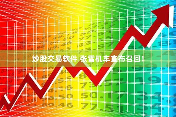 炒股交易软件 张雪机车宣布召回！
